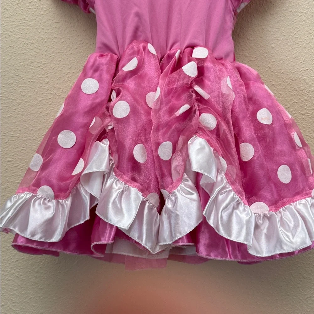 Disney Minnie Mouse Pink and White Polka Dot Costume Dress Size US 2